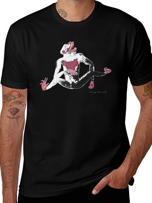 Abstract Monkey Graphic Black T-Shirt