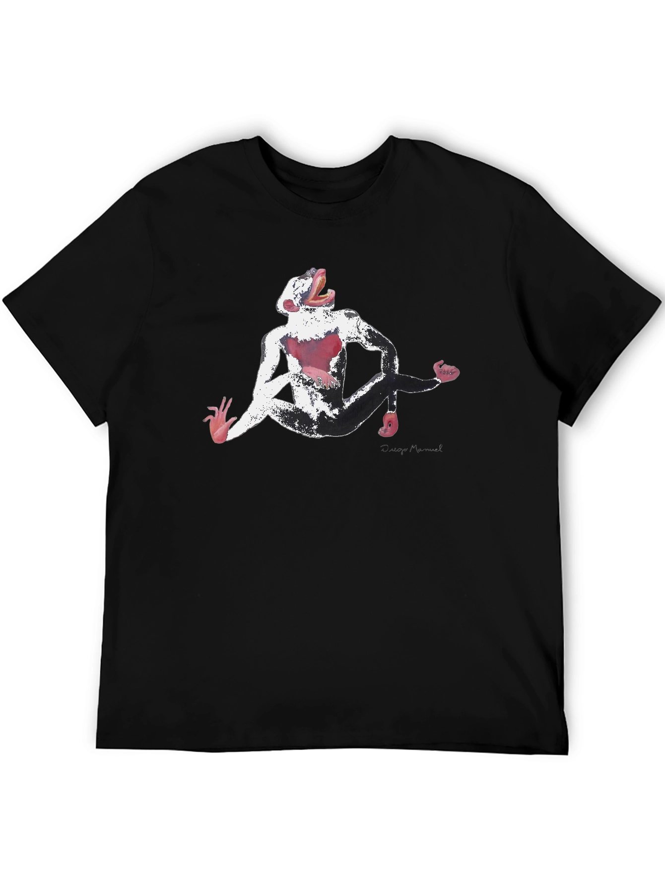 Abstract Monkey Graphic Black T-Shirt
