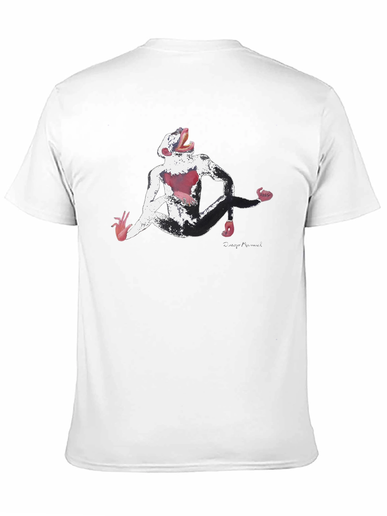 Abstract Monkey Graphic Black T-Shirt