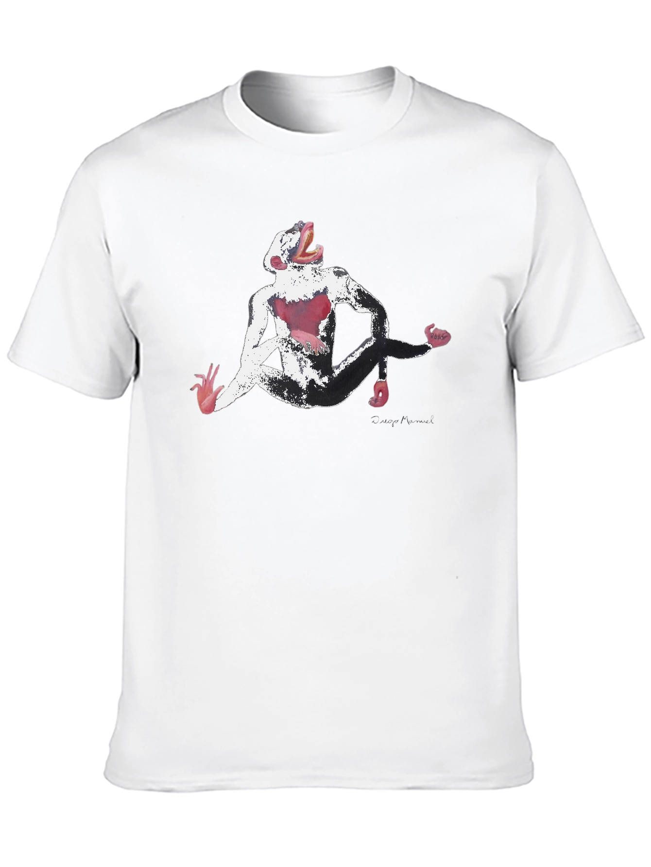 Abstract Monkey Graphic Black T-Shirt