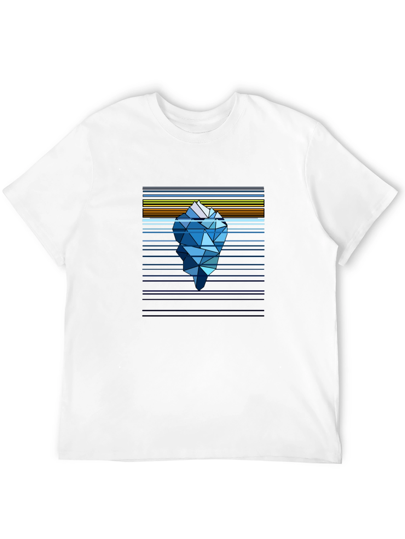 Geometric Iceberg Graphic Black T-Shirt