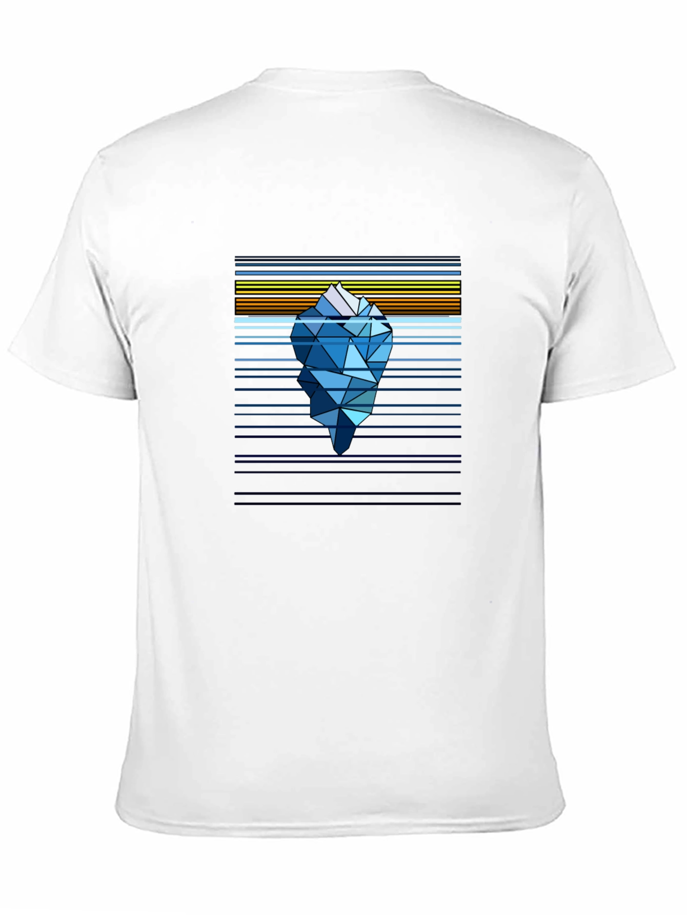 Geometric Iceberg Graphic Black T-Shirt