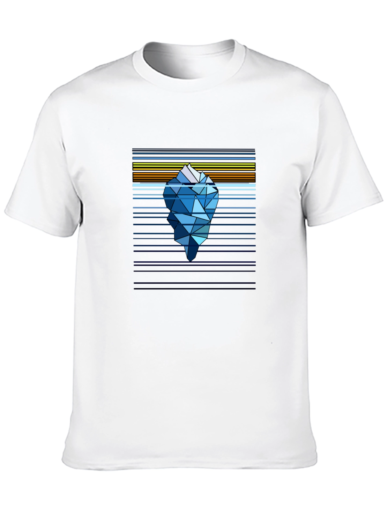 Geometric Iceberg Graphic Black T-Shirt