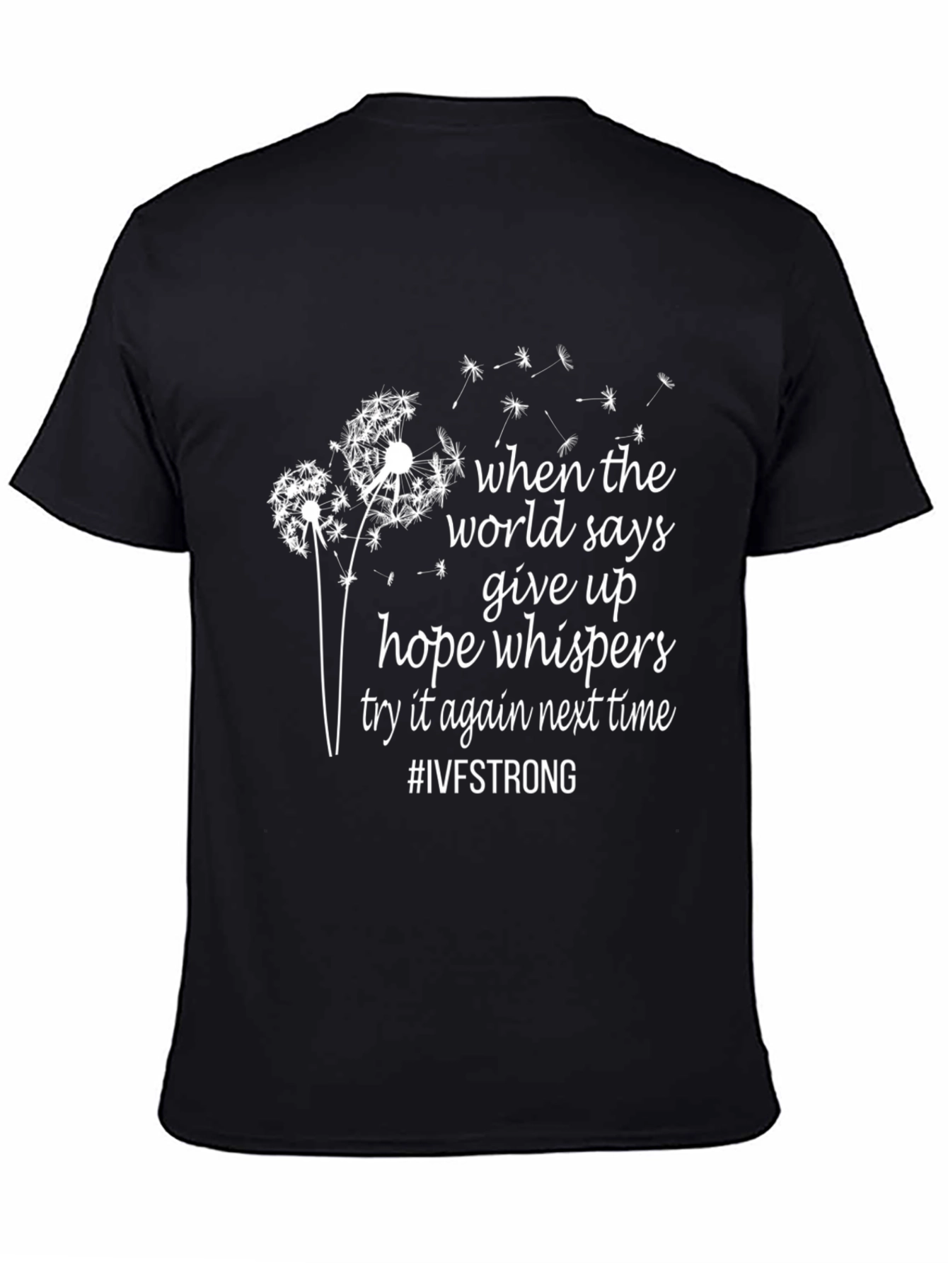 IVF Strong Dandelion Black T-Shirt