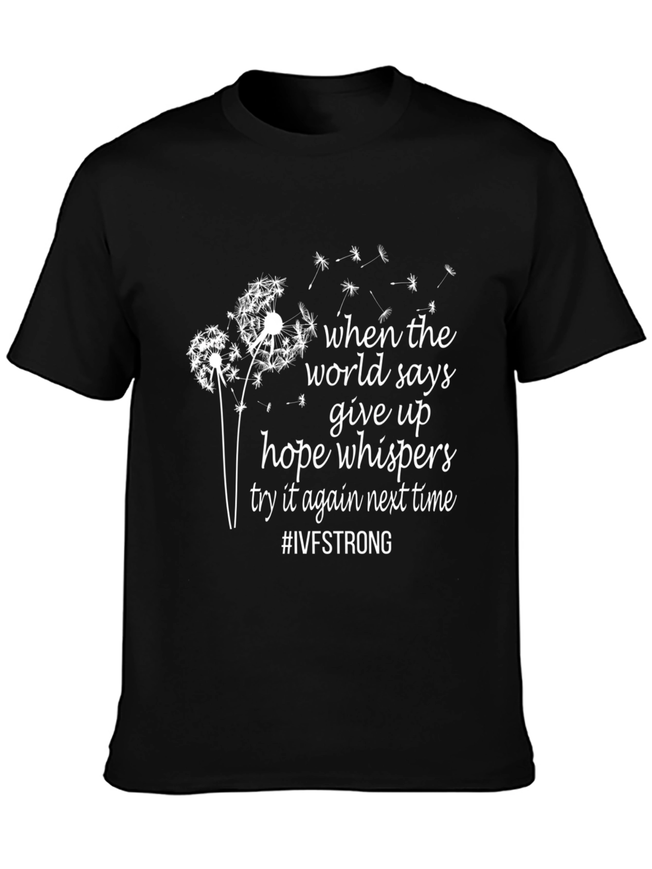 IVF Strong Dandelion Black T-Shirt