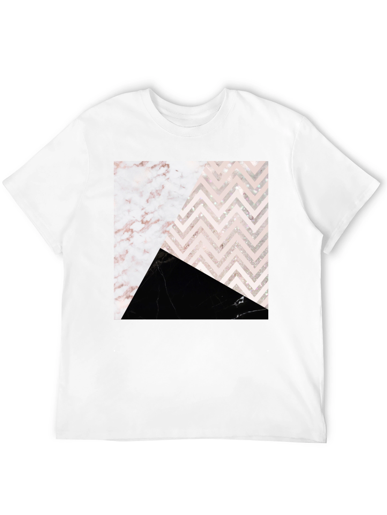 Abstract Geometric Marble Print T-Shirt
