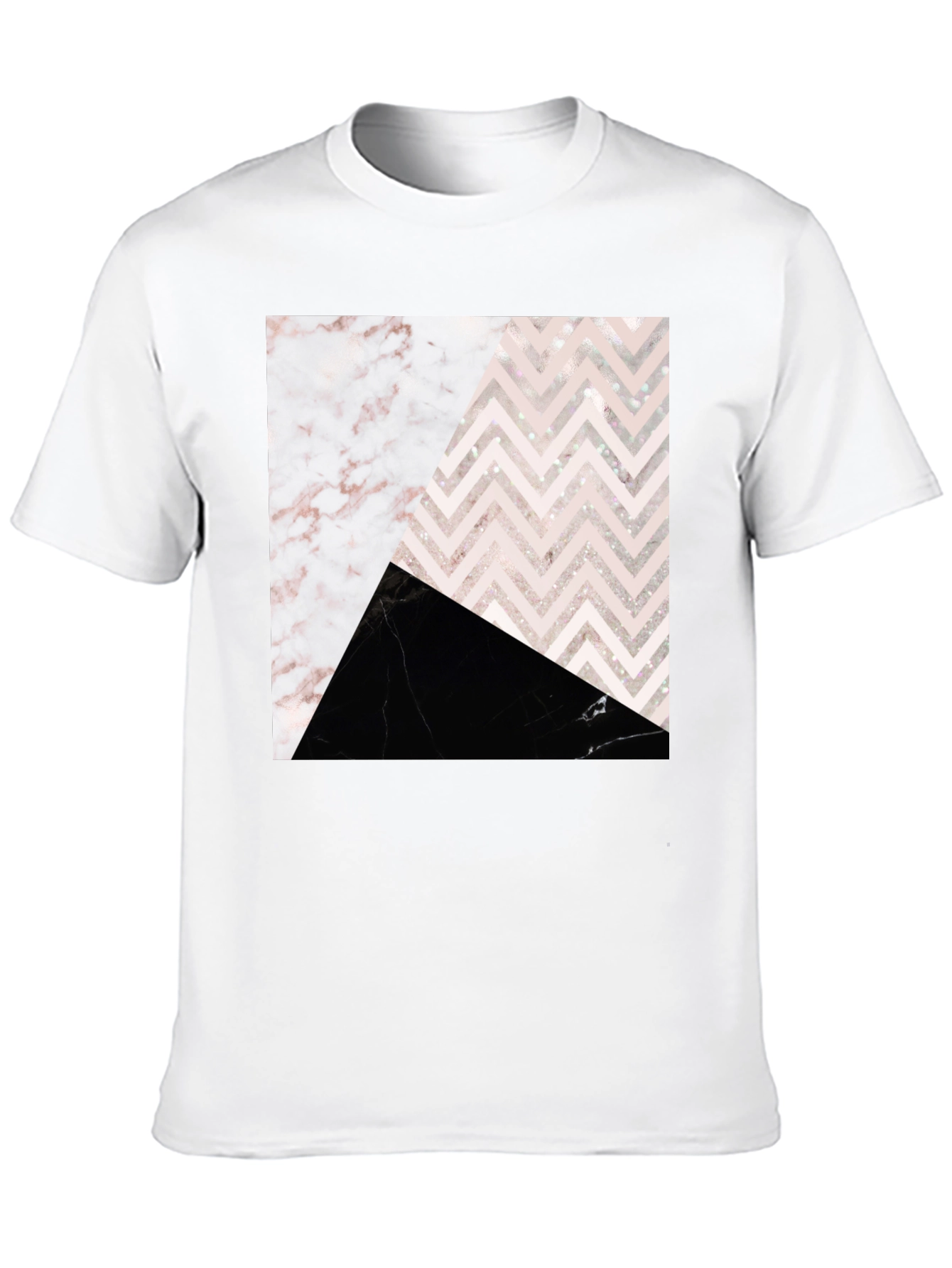 Abstract Geometric Marble Print T-Shirt
