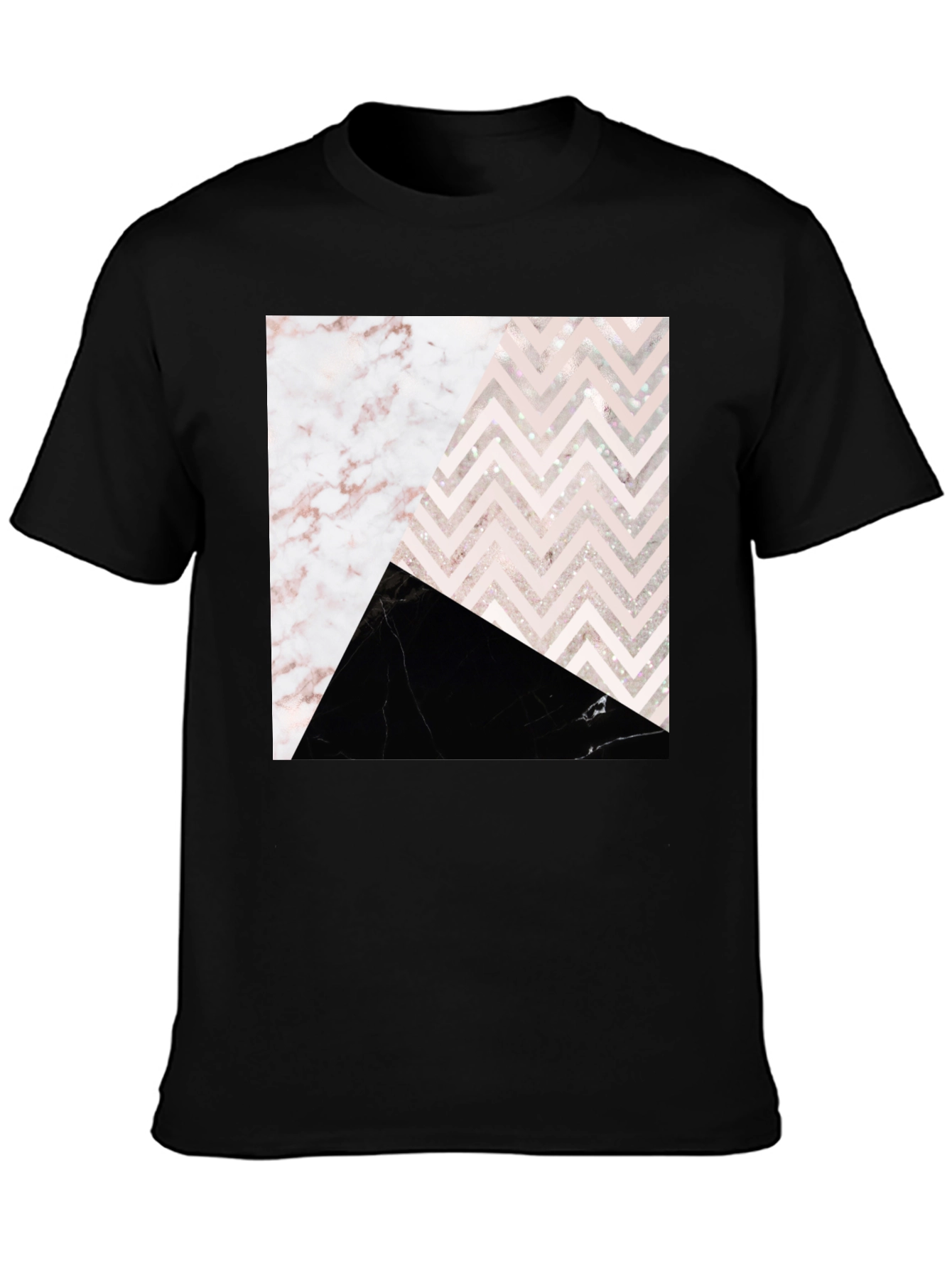 Abstract Geometric Marble Print T-Shirt