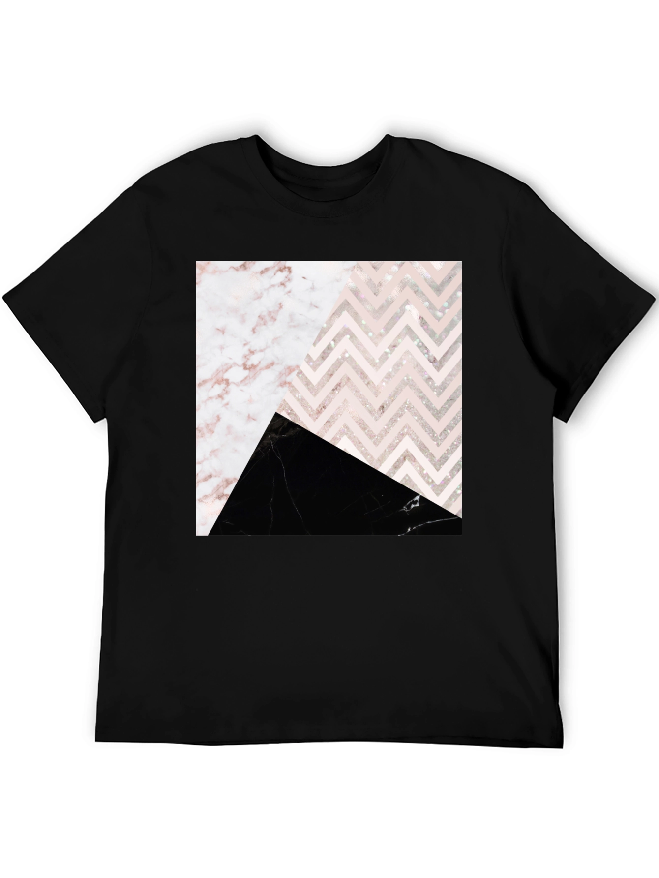 Abstract Geometric Marble Print T-Shirt
