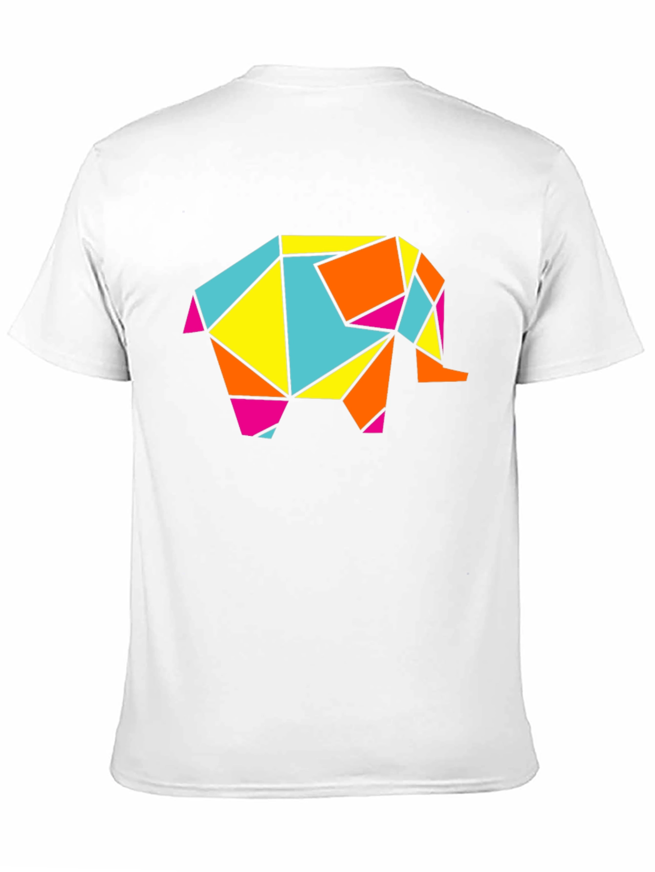 Geometric Elephant Graphic Tee - Modern Art Shirt