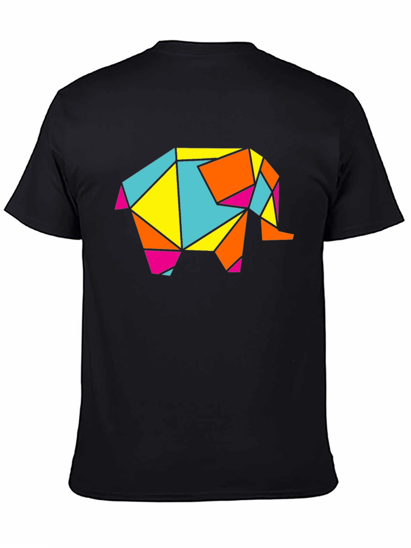 Geometric Elephant Graphic Tee - Modern Art Shirt