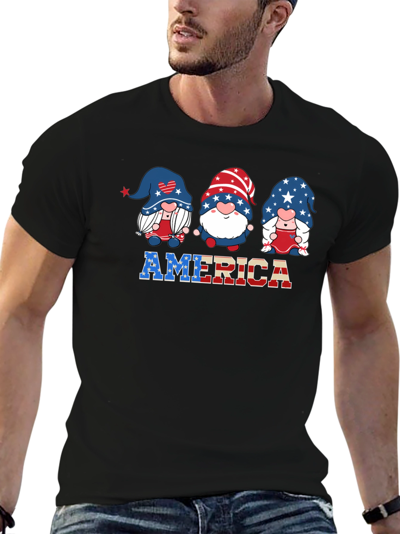 Patriotic Gnome USA America T-Shirt
