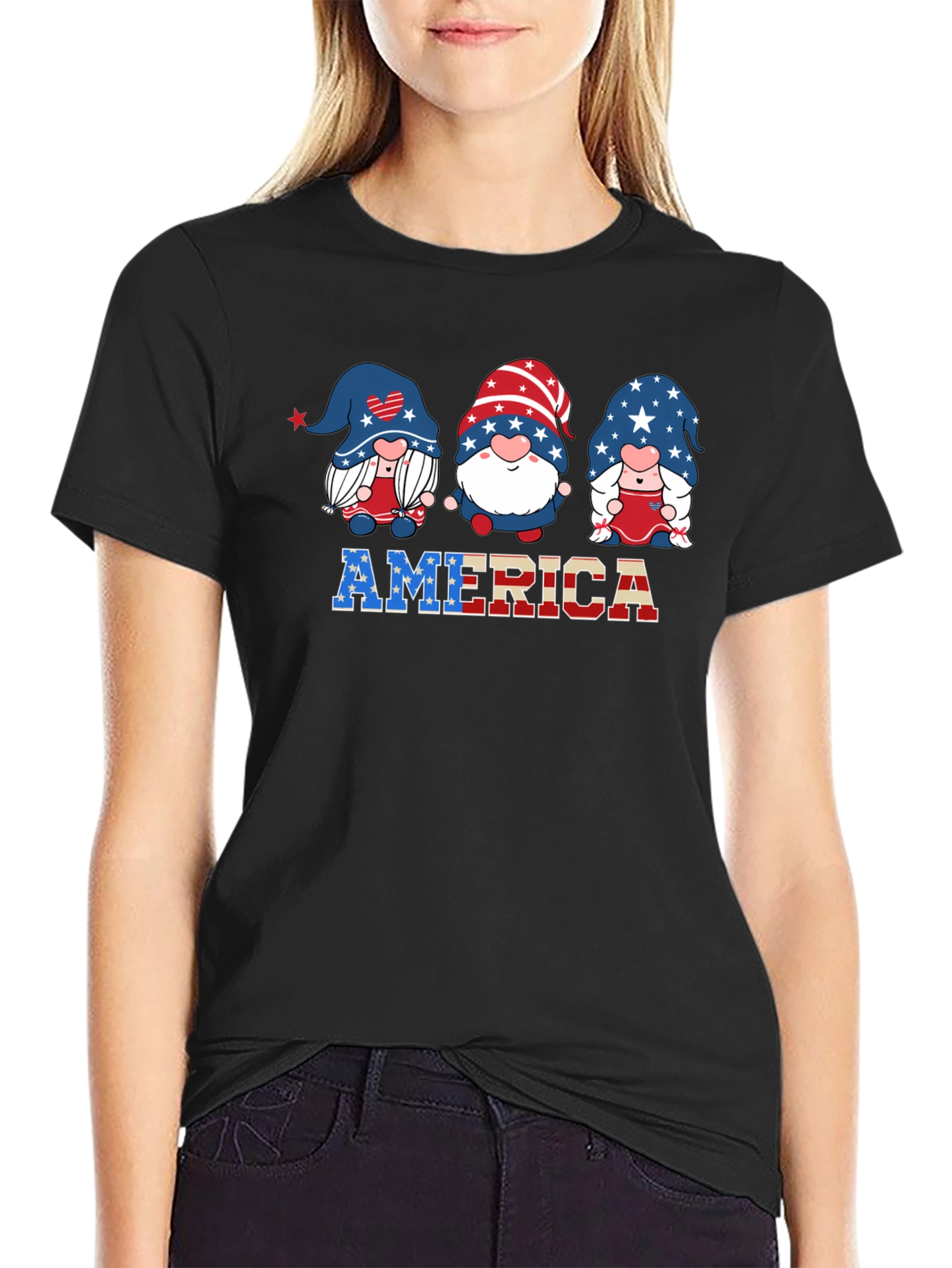 Patriotic Gnome USA America T-Shirt