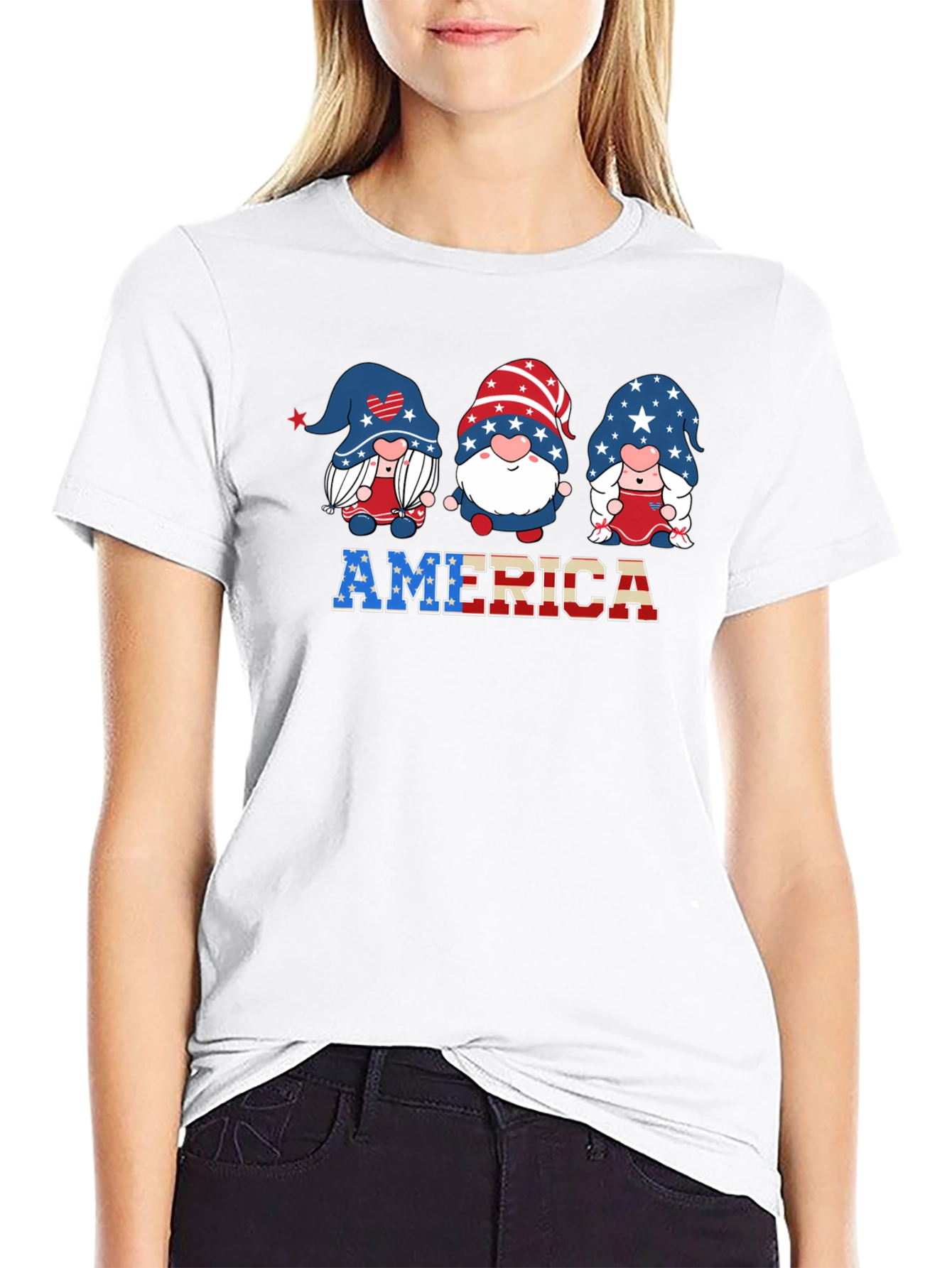Patriotic Gnome USA America T-Shirt