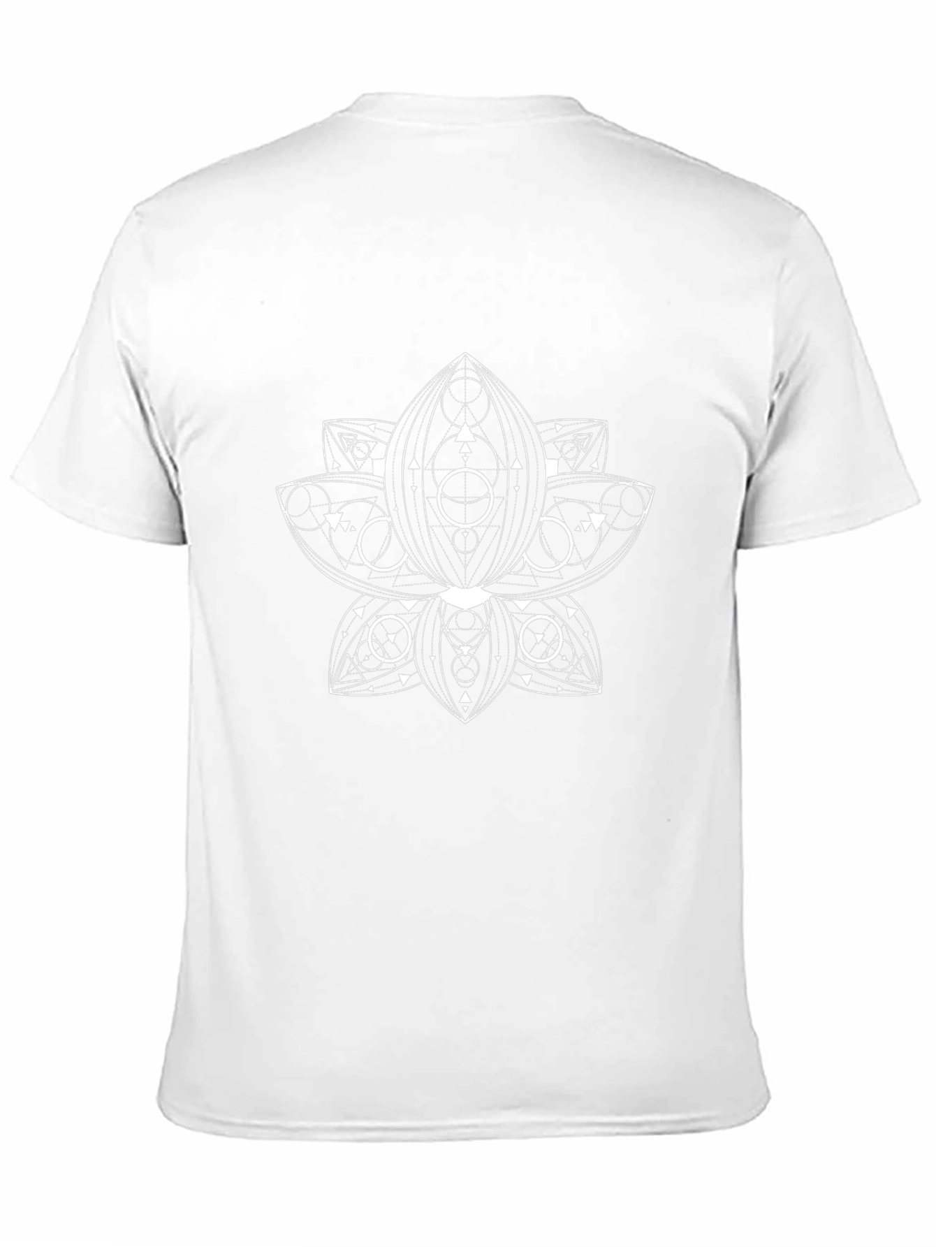 Geometric Lotus Flower Graphic Tee - Black