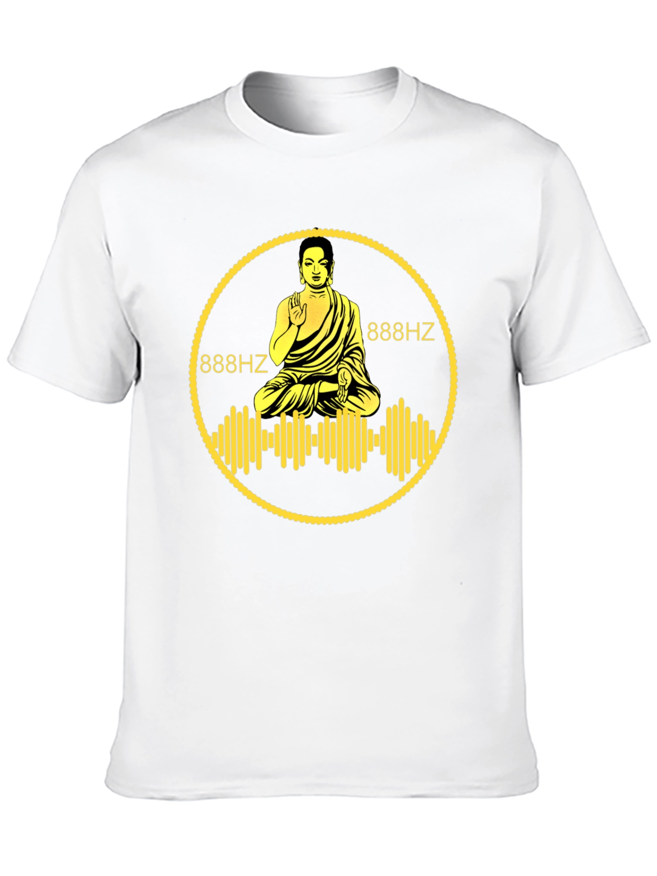 888Hz Buddha Graphic T-Shirt - Sacred Sound Waves