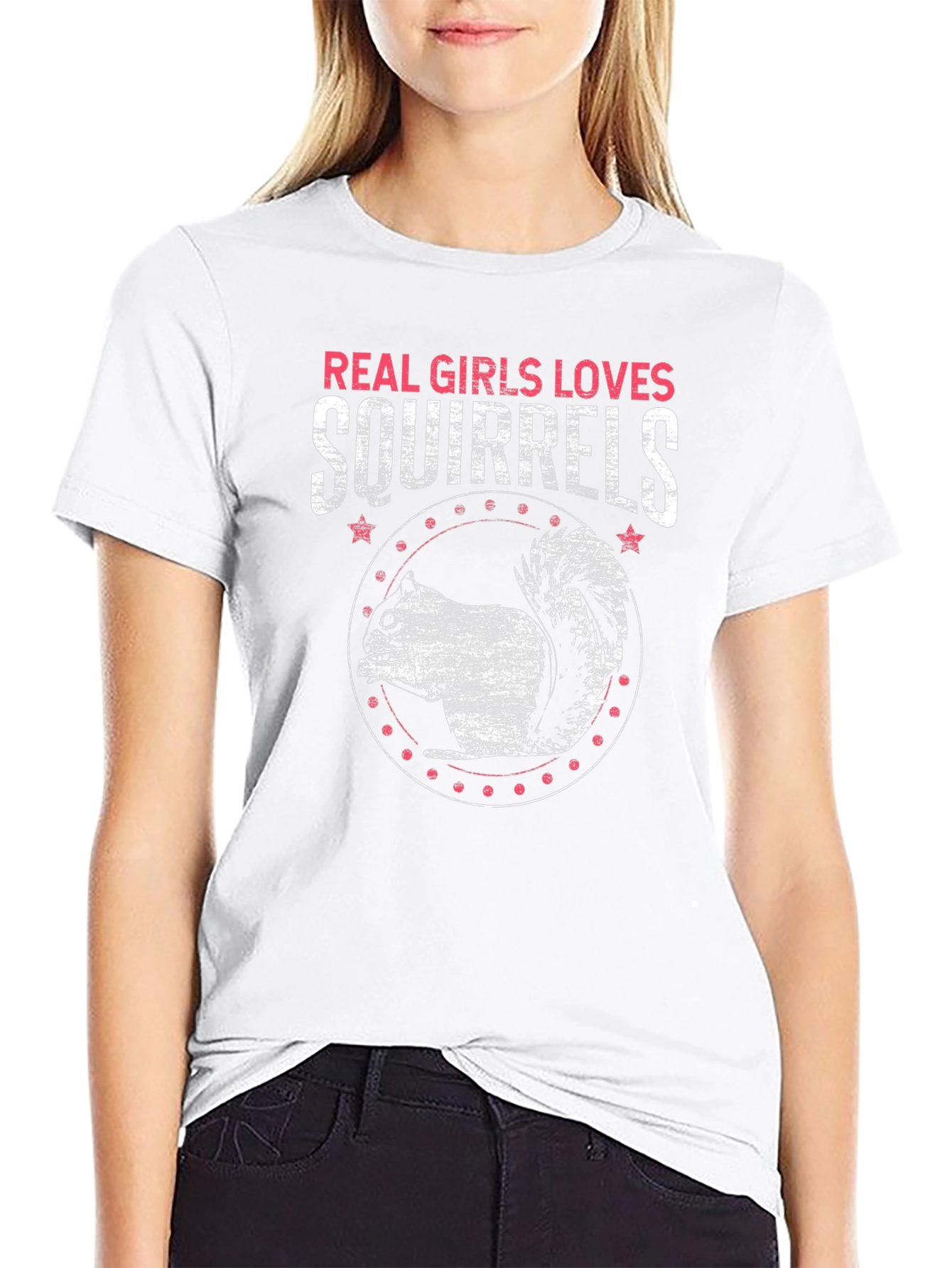 Real Girls Love Squirrels Black T-Shirt