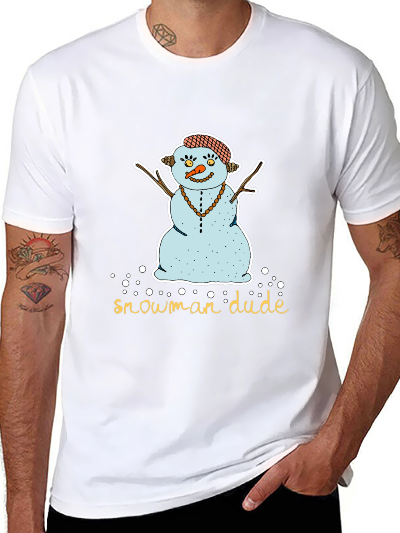 Snowman Dude Graphic Tee - Black T-Shirt