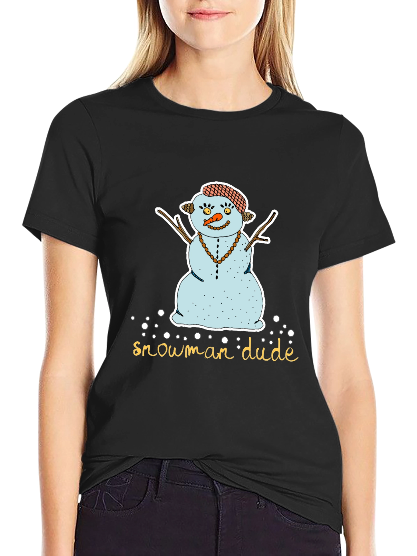 Snowman Dude Graphic Tee - Black T-Shirt