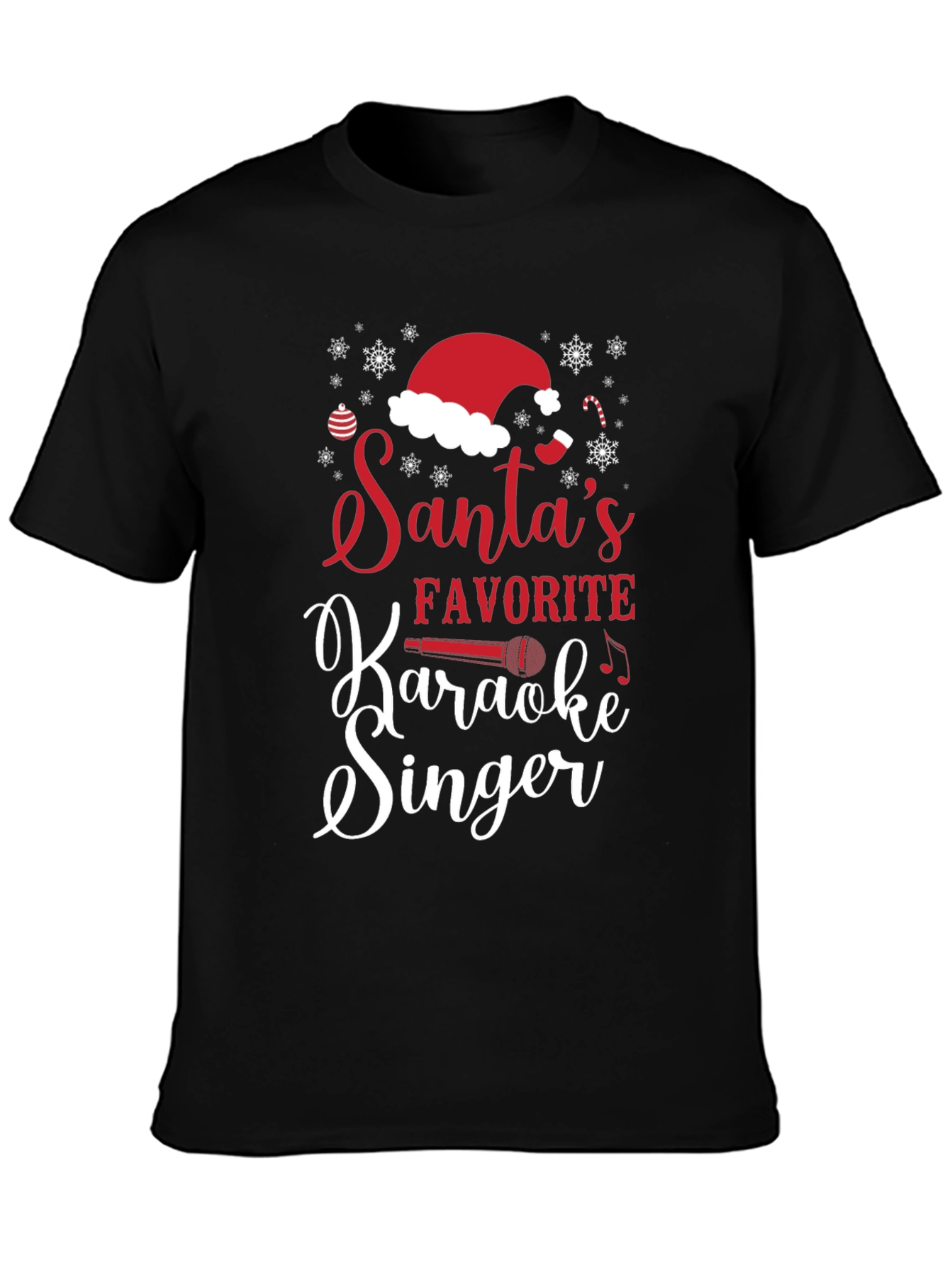 Santas Favorite Karaoke Singer Christmas T-Shirt