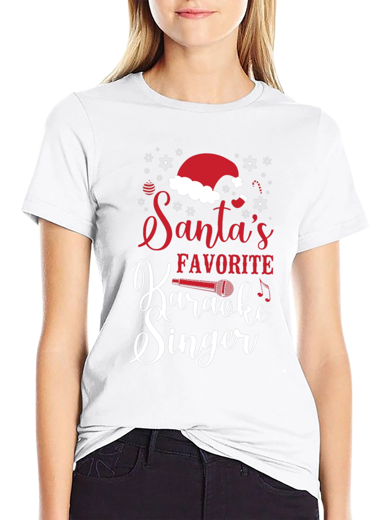 Santas Favorite Karaoke Singer Christmas T-Shirt