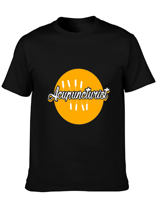 Acupuncturist Black T-Shirt with Graphic Design