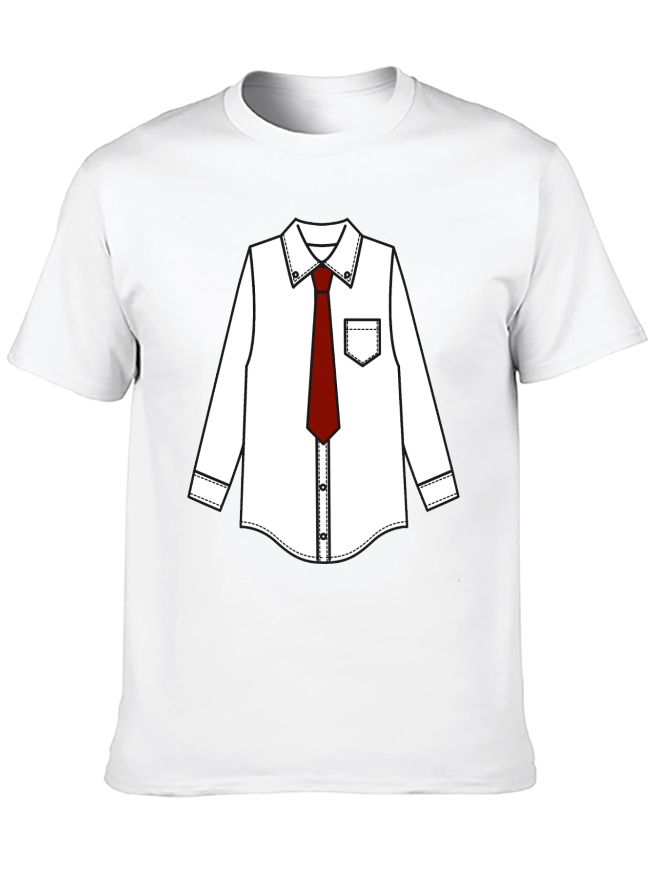Black T-Shirt with Dress Shirt Print