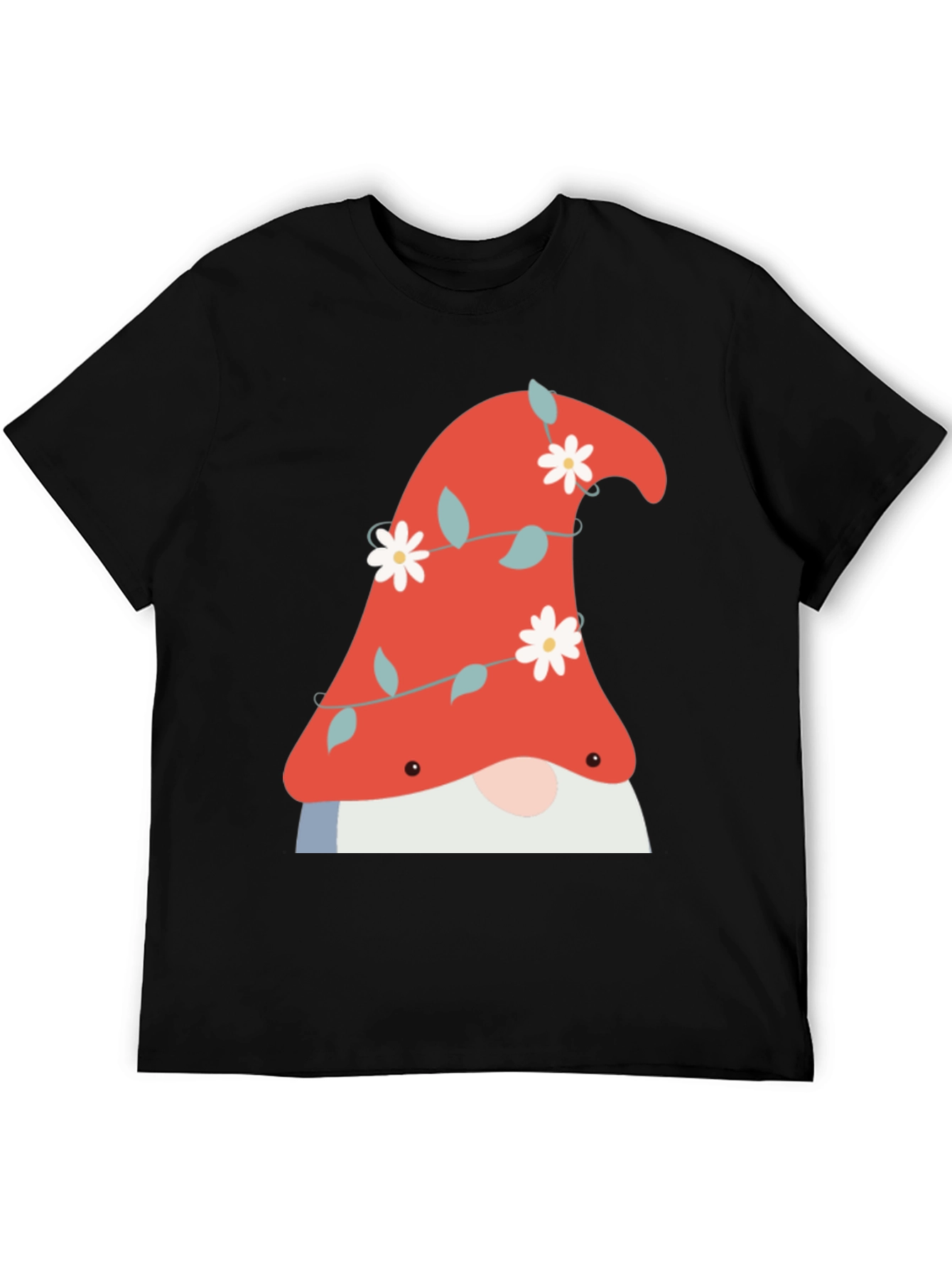 Gnome T-Shirt - Floral Hat Soft Cotton
