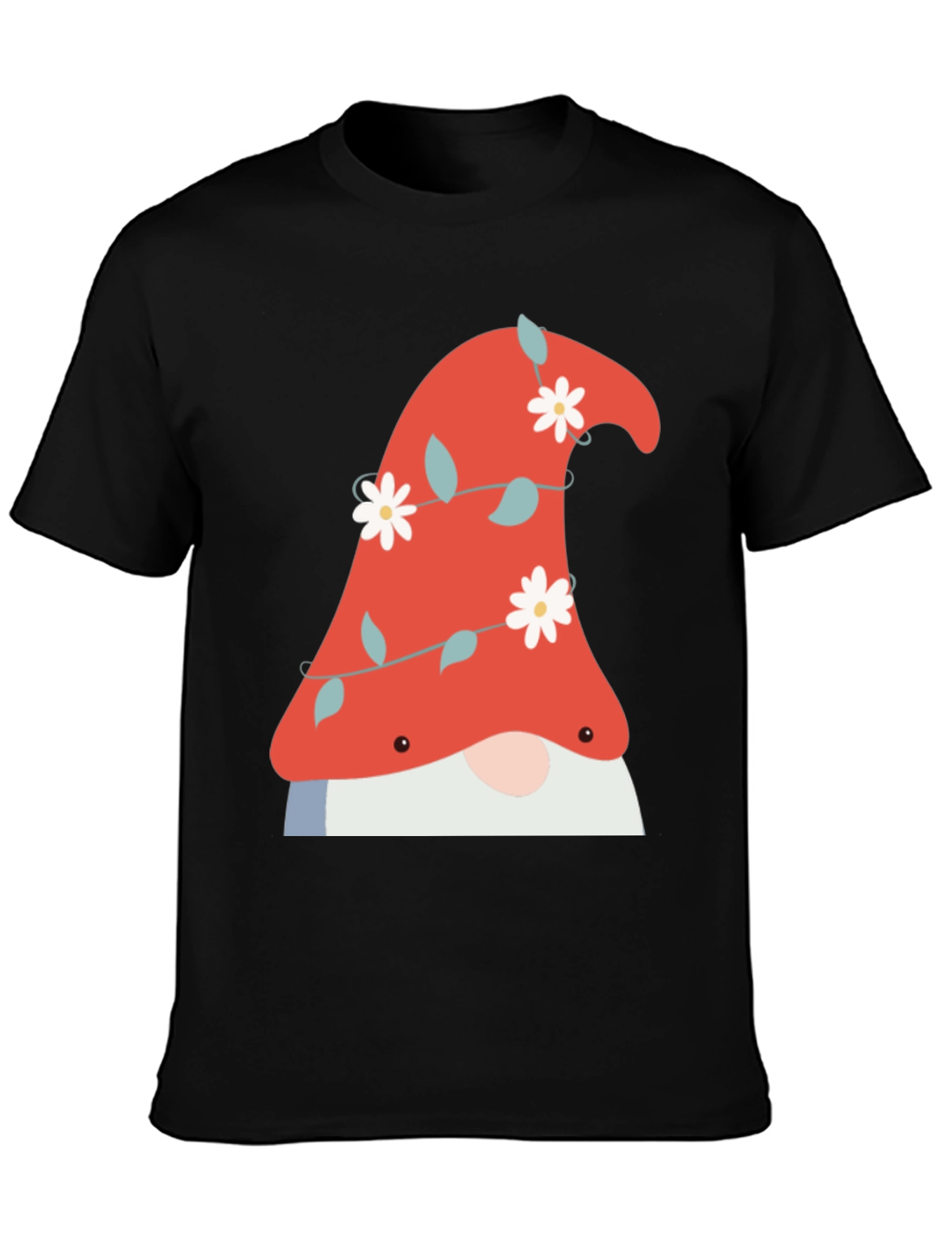 Gnome T-Shirt - Floral Hat Soft Cotton