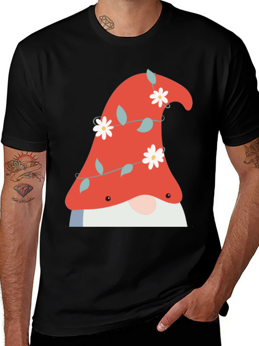 Gnome T-Shirt - Floral Hat Soft Cotton
