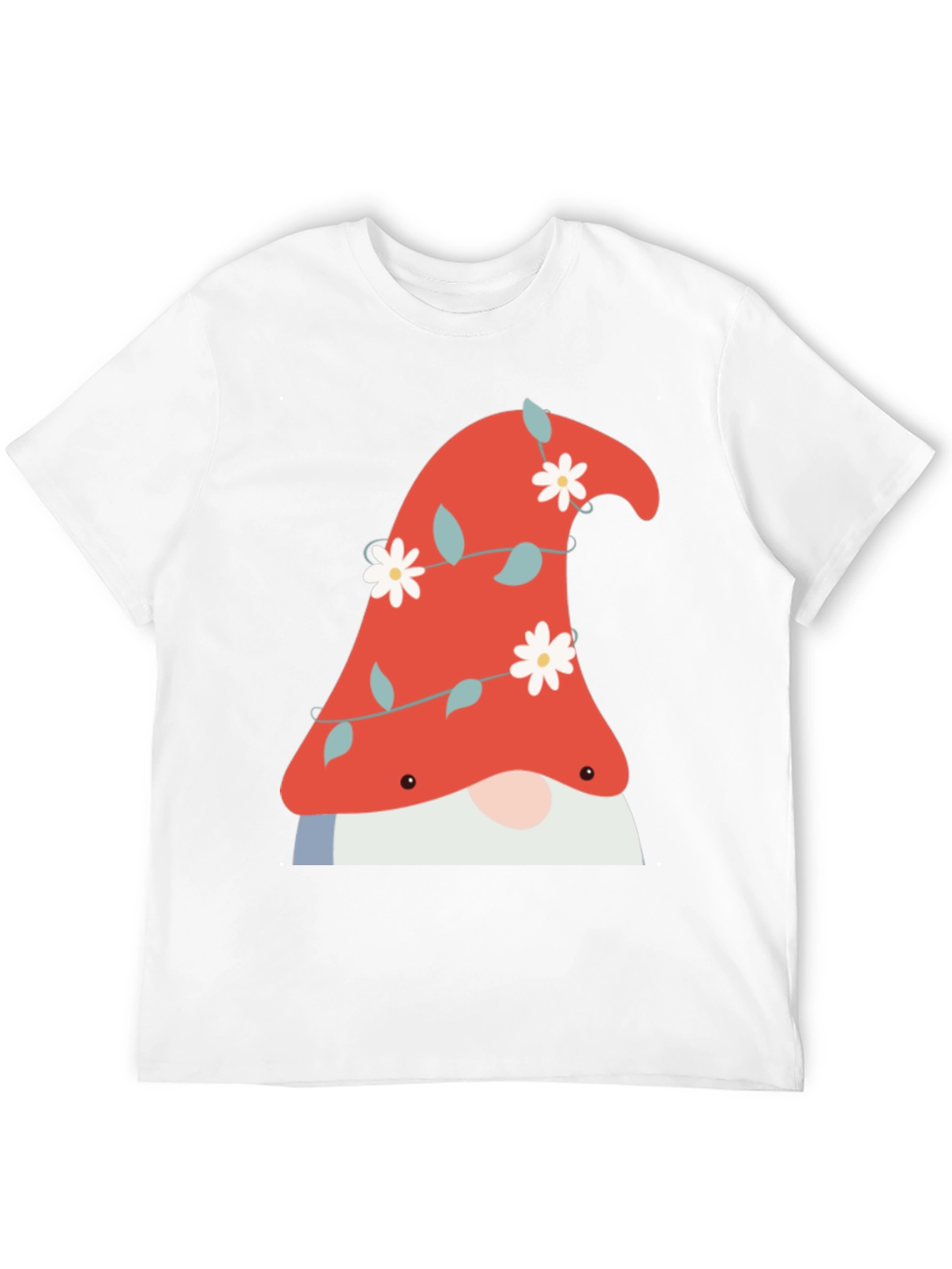 Gnome T-Shirt - Floral Hat Soft Cotton