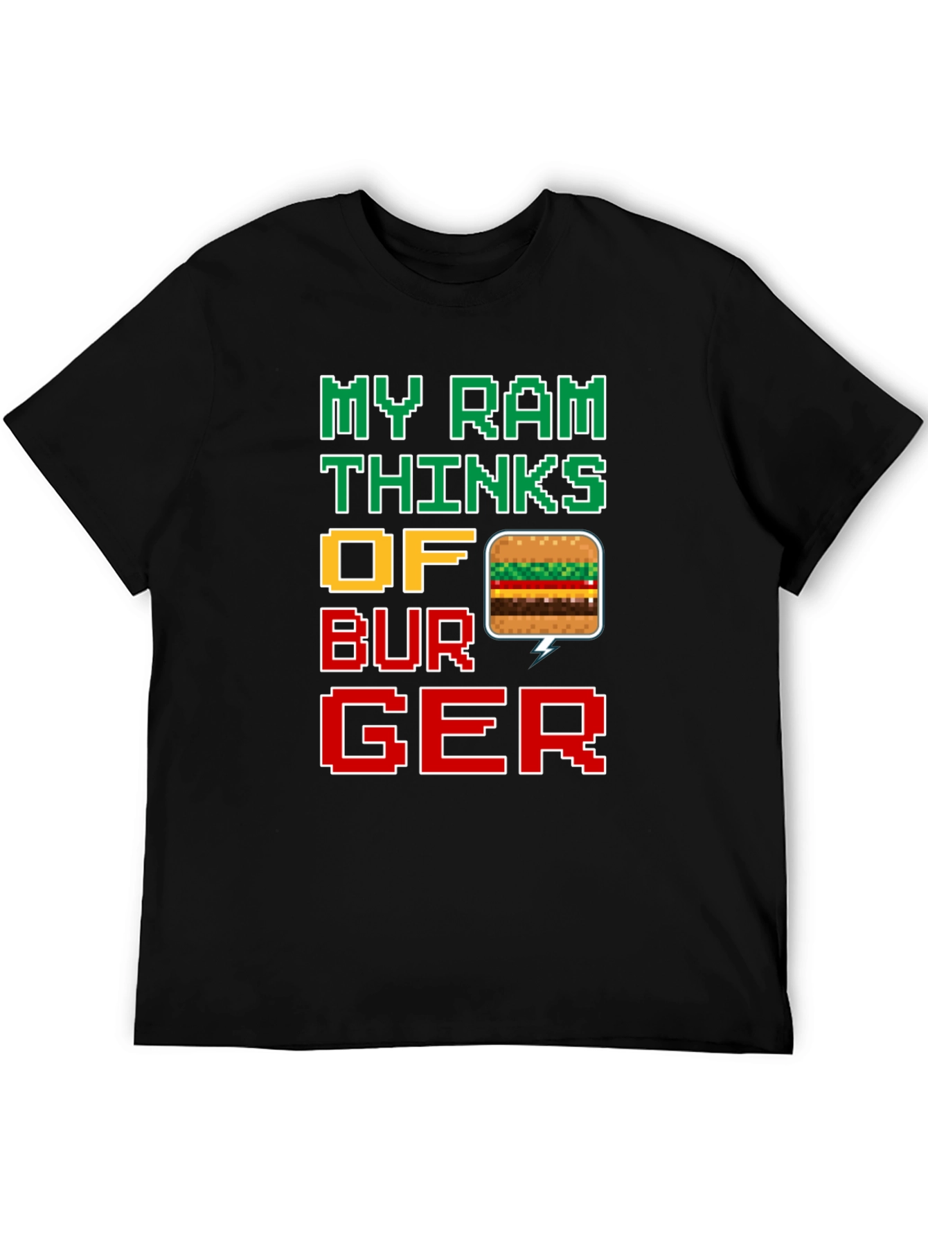 Funny My Ram Thinks of Burger Pixel Art T-Shirt