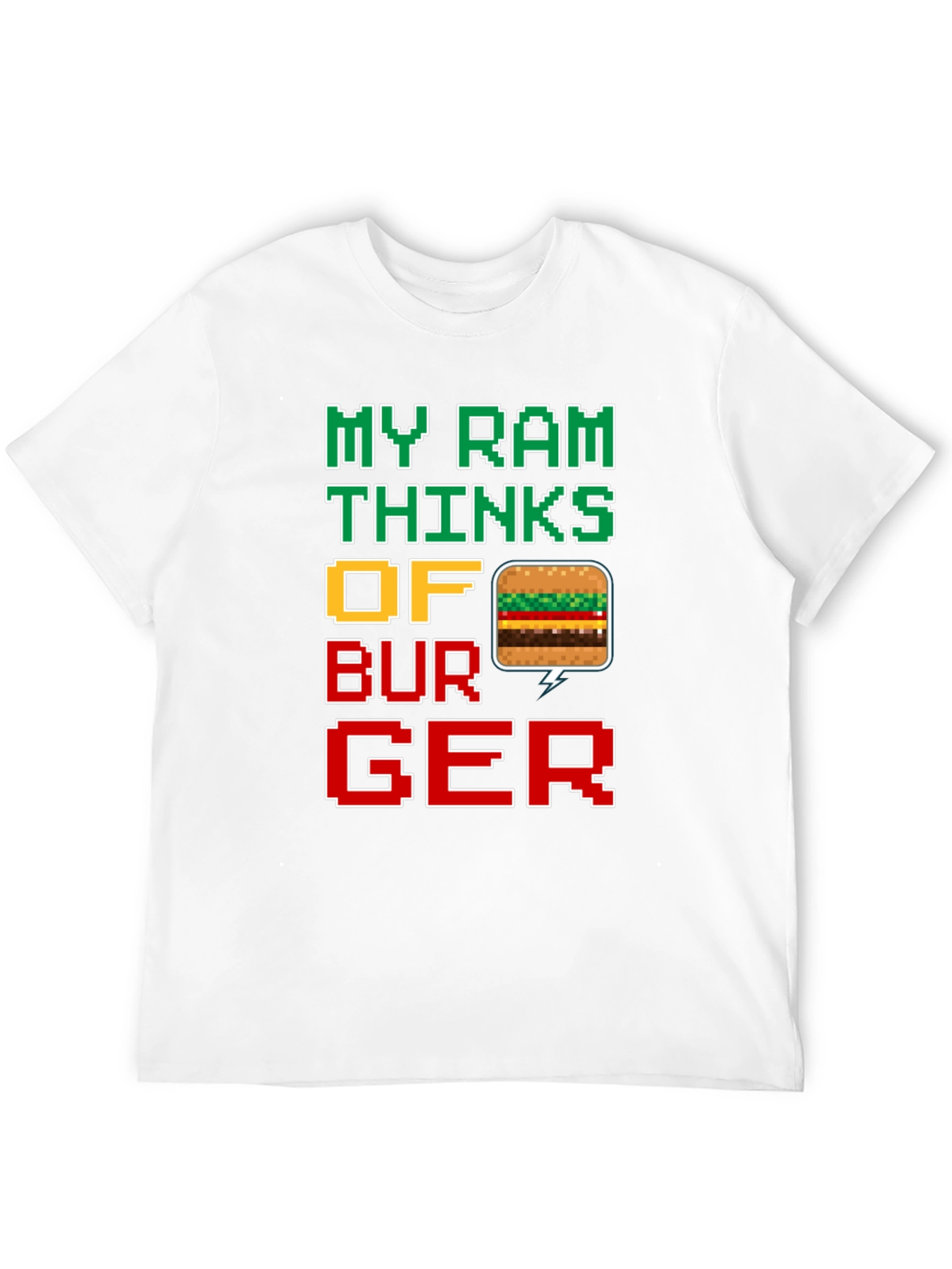 Funny My Ram Thinks of Burger Pixel Art T-Shirt