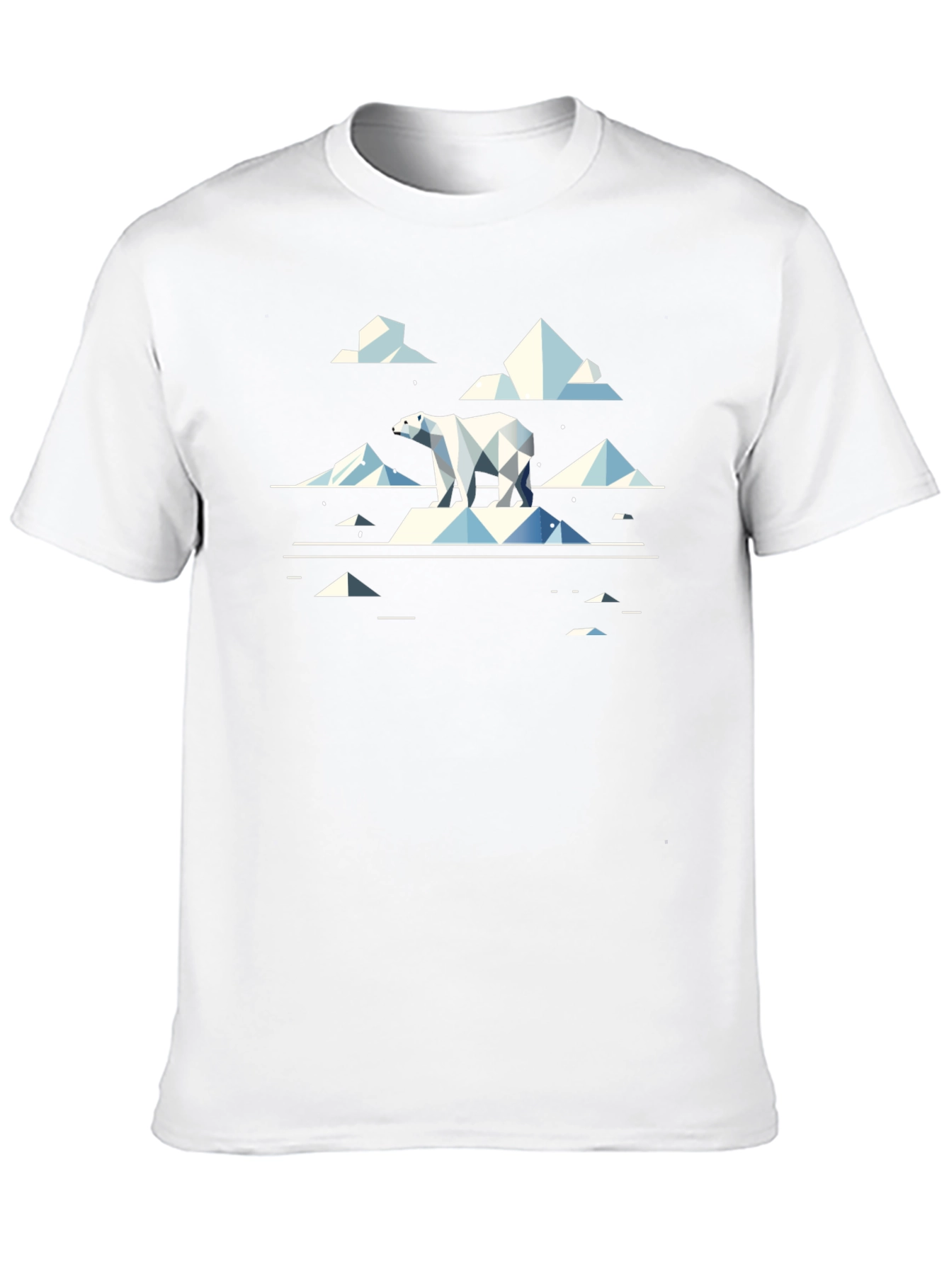 Geometric Polar Bear Graphic Tee - Cool Black T-Shirt