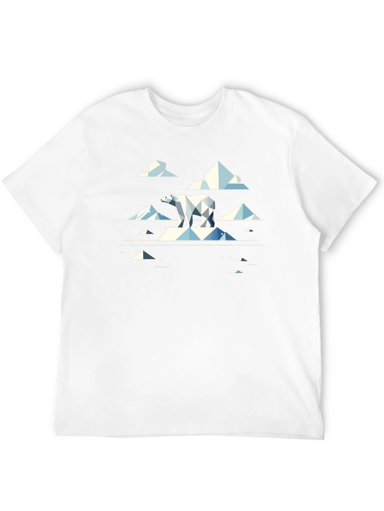 Geometric Polar Bear Graphic Tee - Cool Black T-Shirt