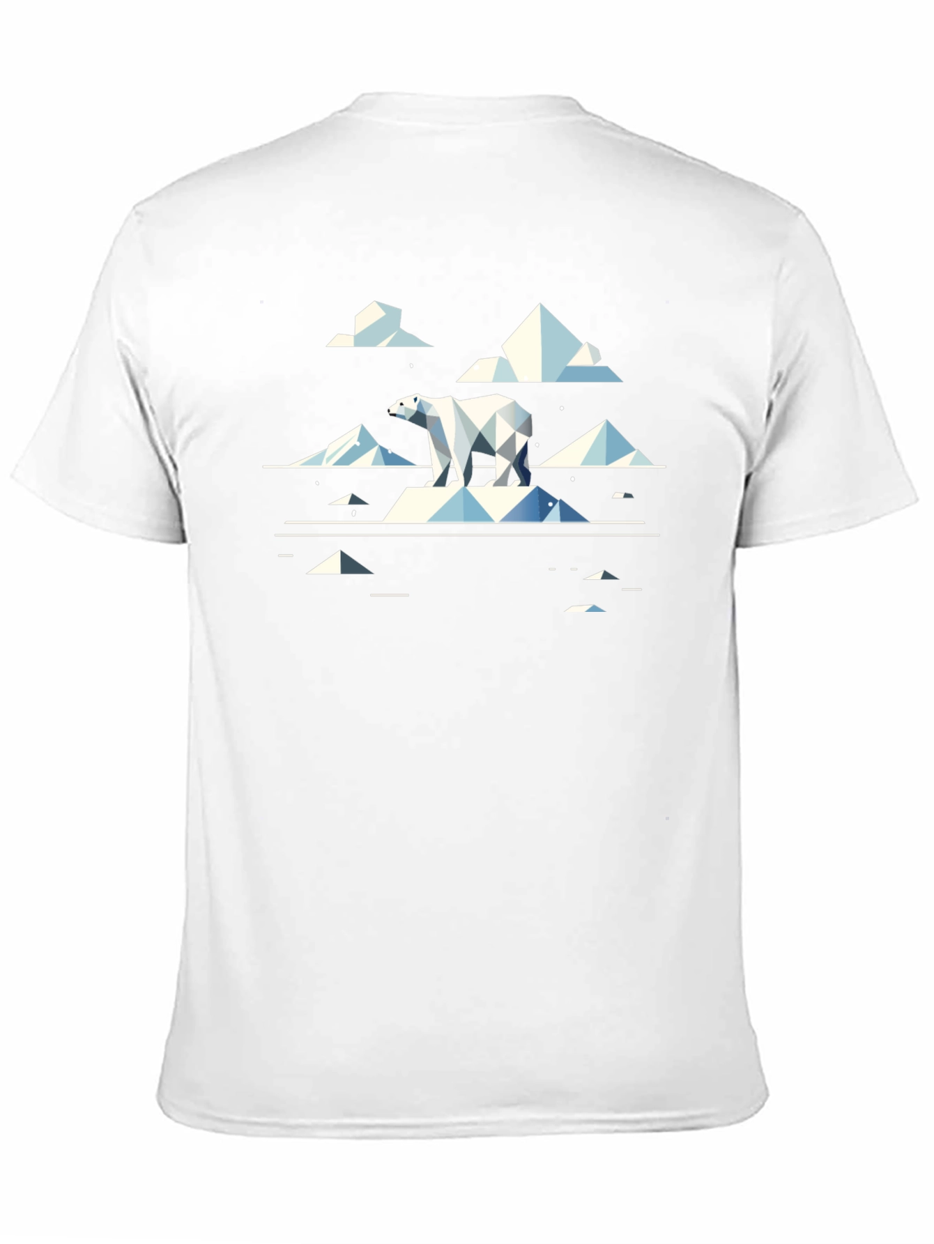Geometric Polar Bear Graphic Tee - Cool Black T-Shirt
