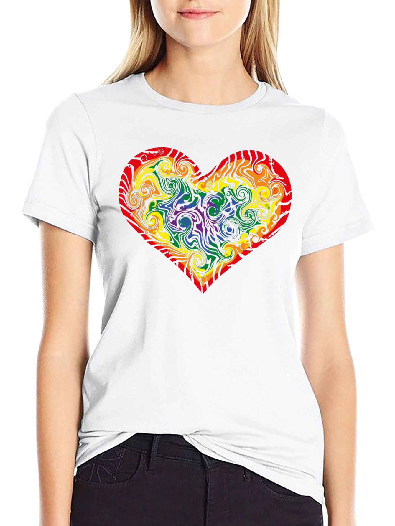 Rainbow Heart Swirl T-Shirt - Pride Apparel