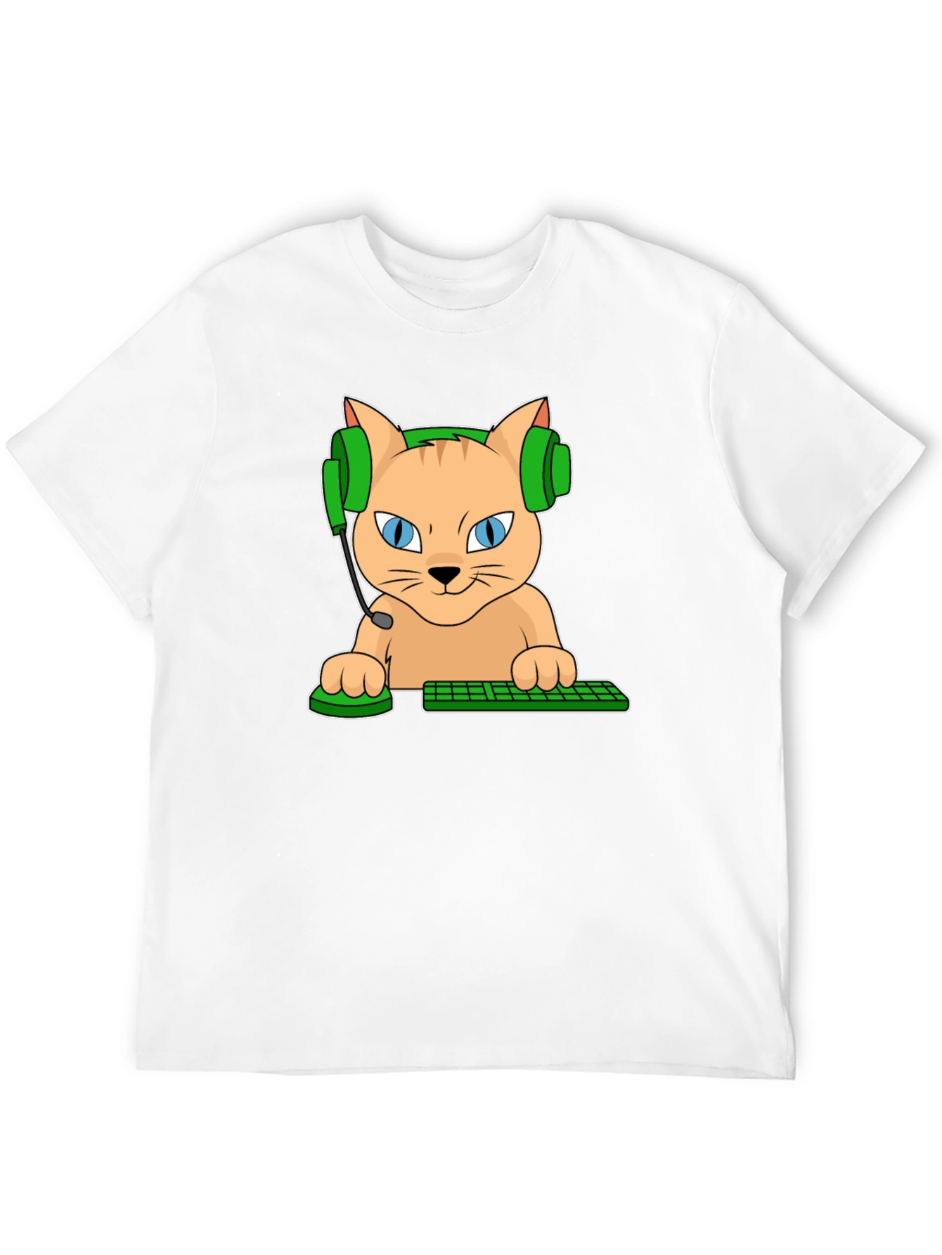 Gamer Cat Graphic T-Shirt