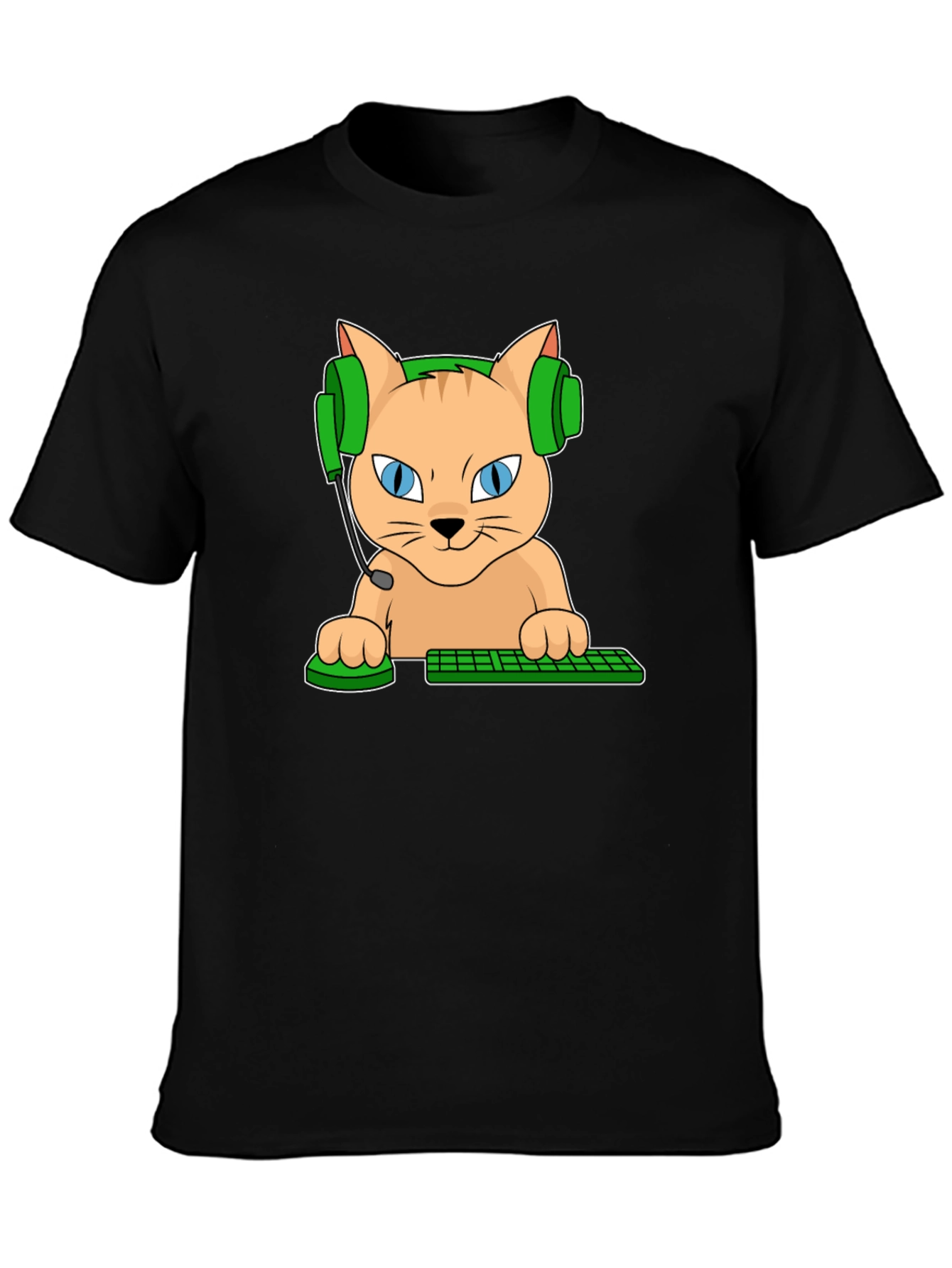 Gamer Cat Graphic T-Shirt