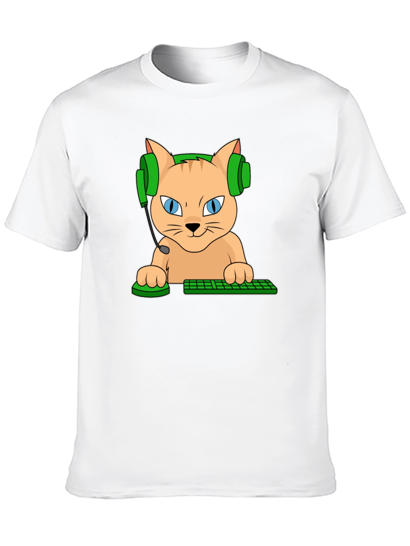Gamer Cat Graphic T-Shirt