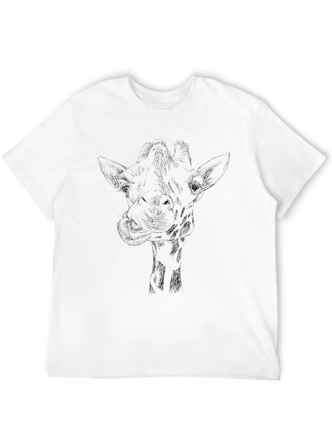 Giraffe Sketch Black T-Shirt