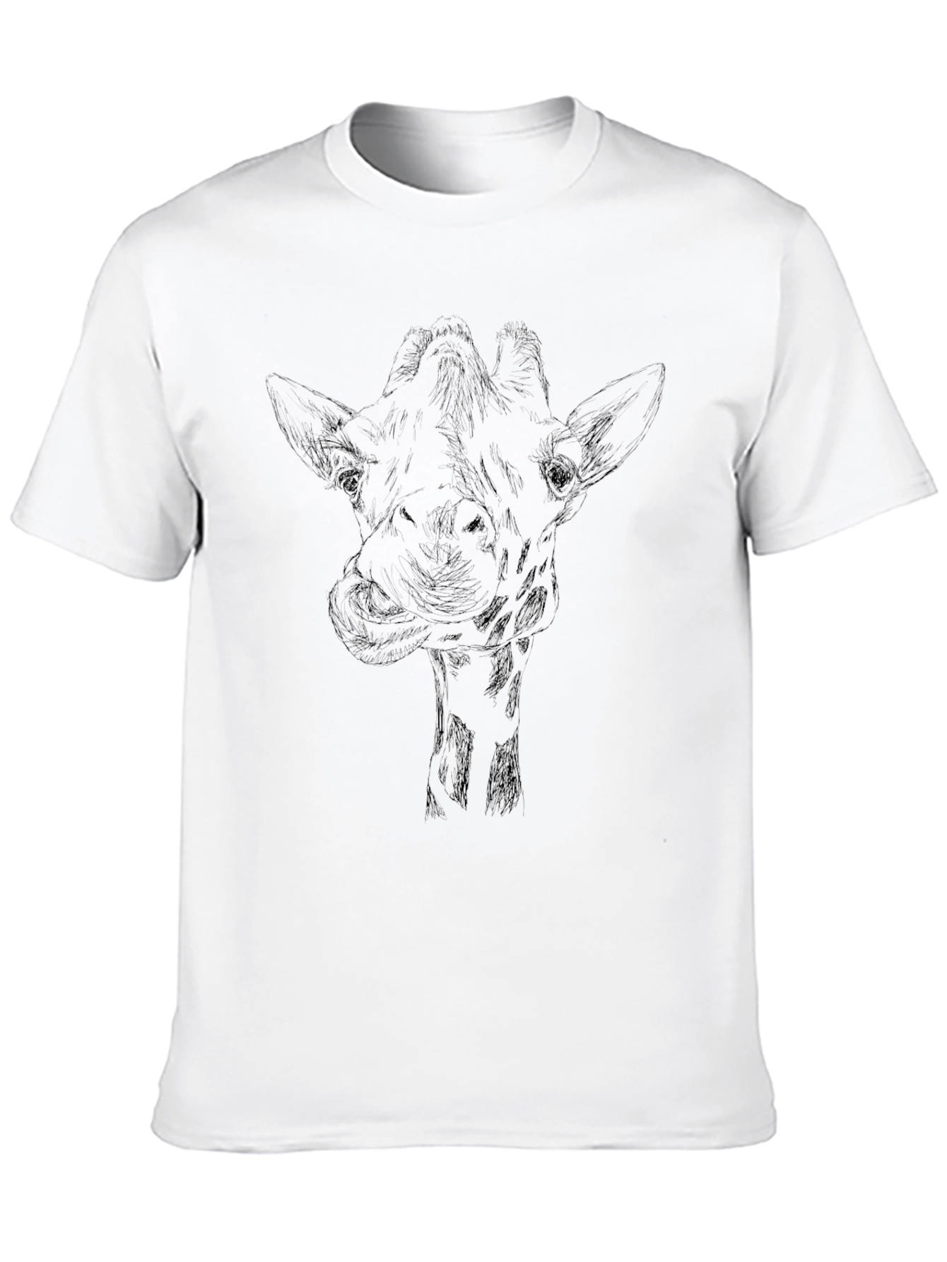 Giraffe Sketch Black T-Shirt