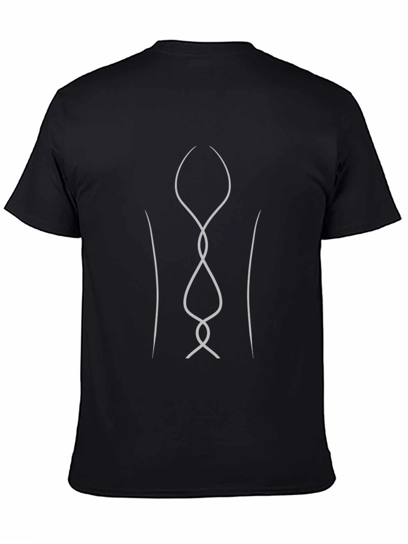 Abstract Rib Cage Outline Black T-Shirt
