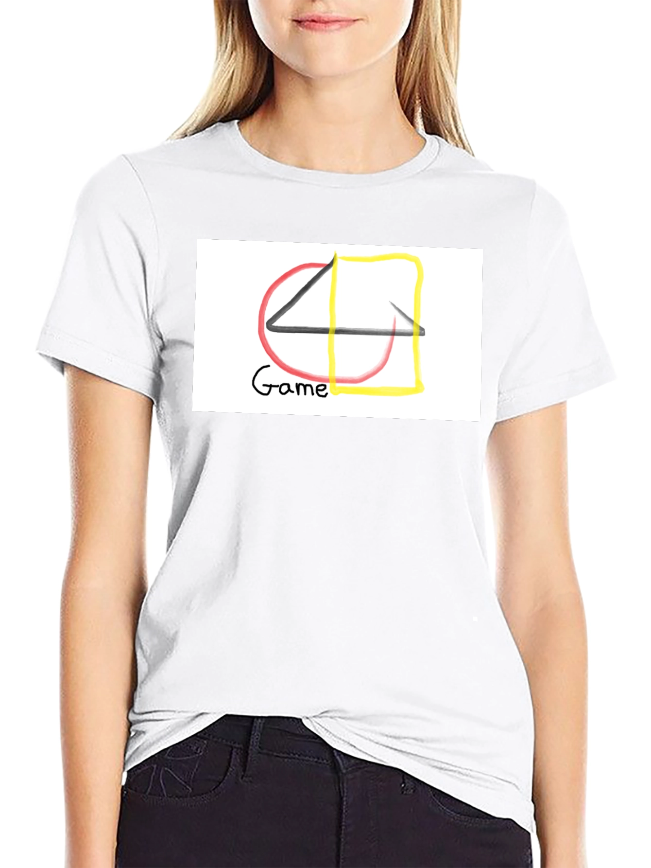 Abstract Game T-Shirt - Black Cotton Tee