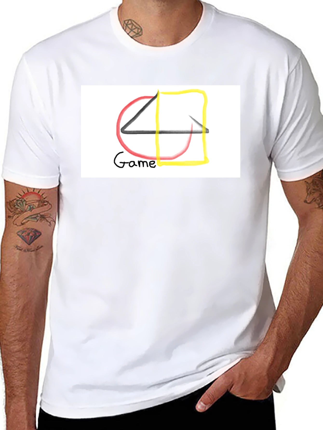 Abstract Game T-Shirt - Black Cotton Tee