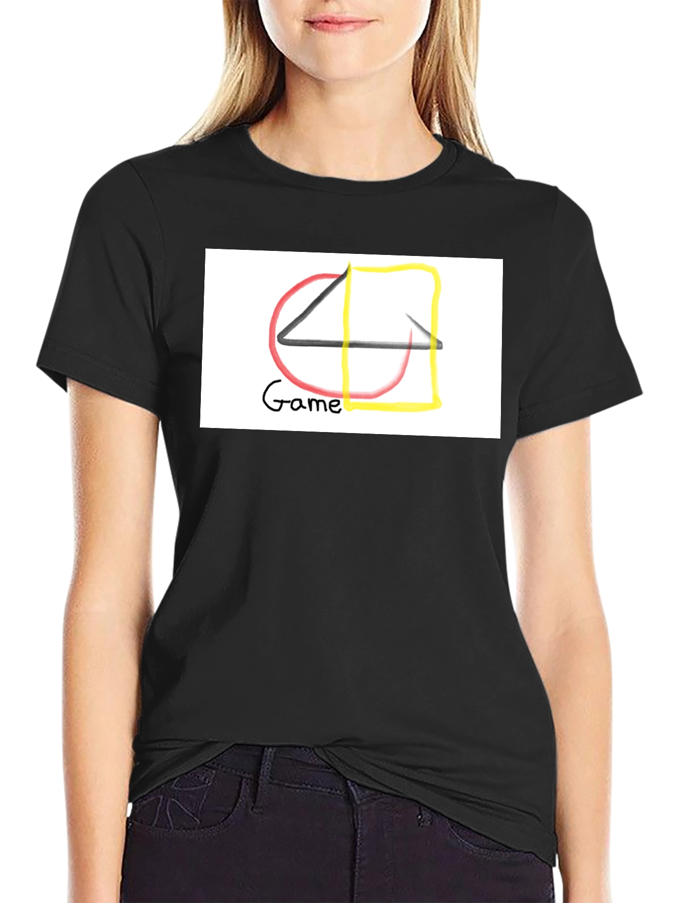 Abstract Game T-Shirt - Black Cotton Tee