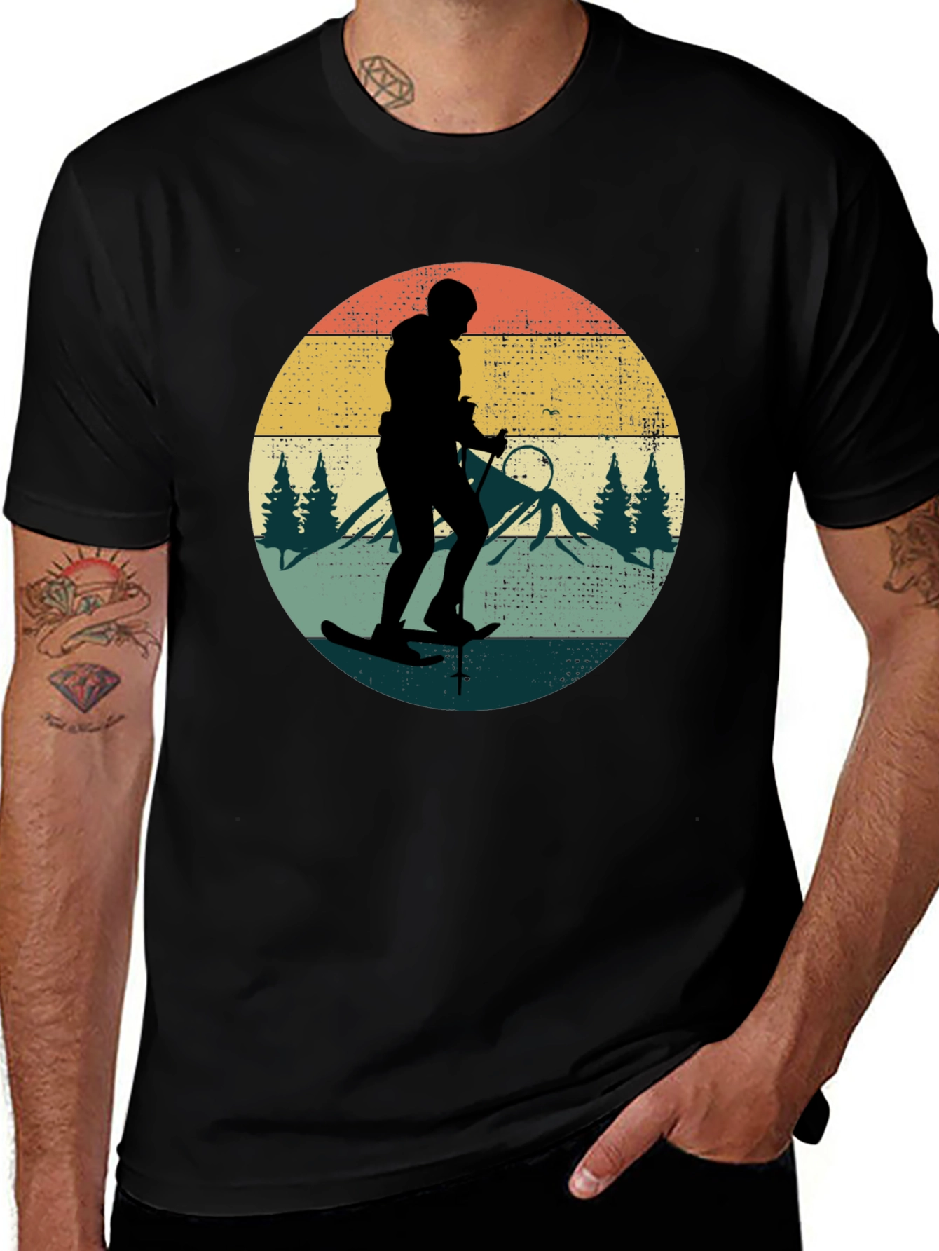 Retro Skiing Silhouette T-Shirt