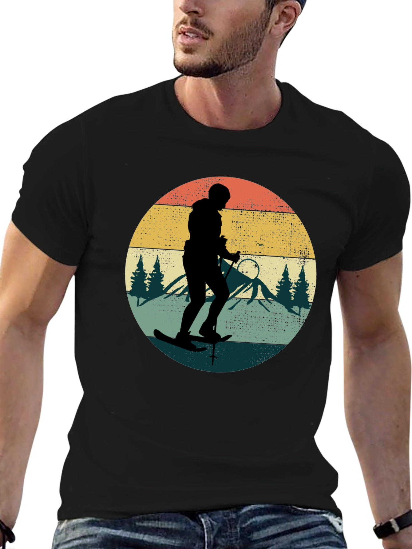 Retro Skiing Silhouette T-Shirt