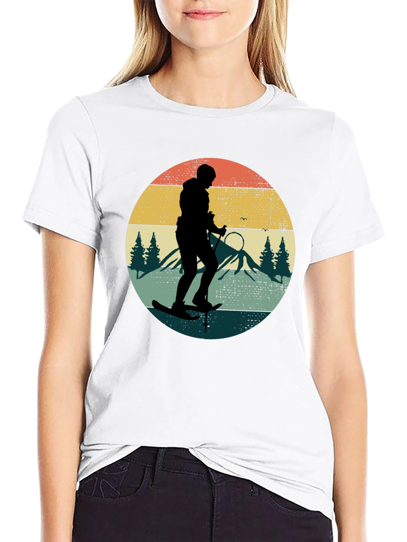 Retro Skiing Silhouette T-Shirt