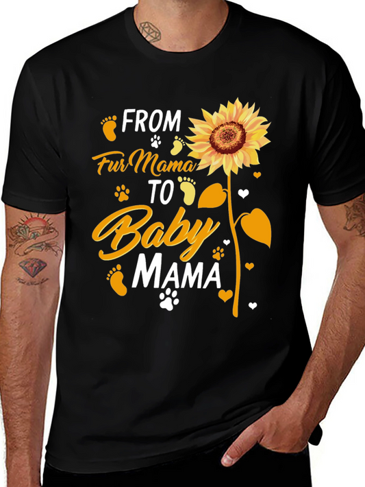 Fur Mama to Baby Mama Sunflower Graphic T-Shirt